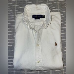 Men’s Polo by Ralph Lauren White Oxford Short Sleeve Button Down. Sz Medium